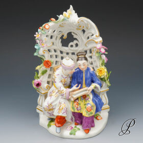 Figurengruppe Meissen 1.Wahl "Japaner in Laube"