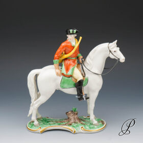 Figur Nymphenburg aus der Roten Jagd "Reiter mit Jagdhorn"