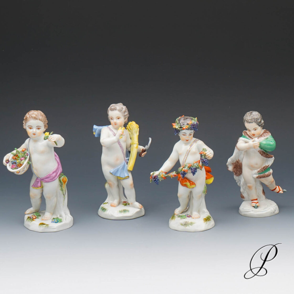 4 Figuren Meissen 1.Wahl " Allegorien der 4 Jahreszeiten "