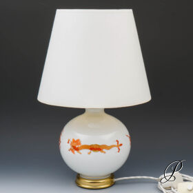 wunderschöne Lampe Meissen im Dekor Reicher Drache Rot