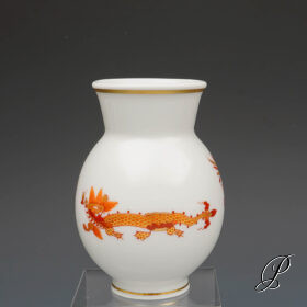 Vase Meissen 1.Wahl im Dekor Reicher Drache rot