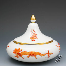 Dose reicher Drache Rot Meissen 1.Wahl