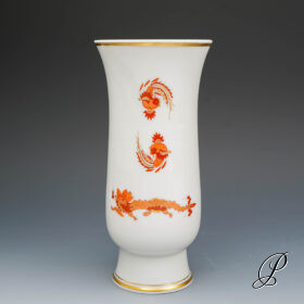 Vase Meissen 1.Wahl im Dekor reicher Drache rot