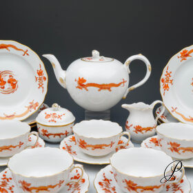 Teeservice Meissen 1.Wahl  Reicher Drache rot und gold schattiert
