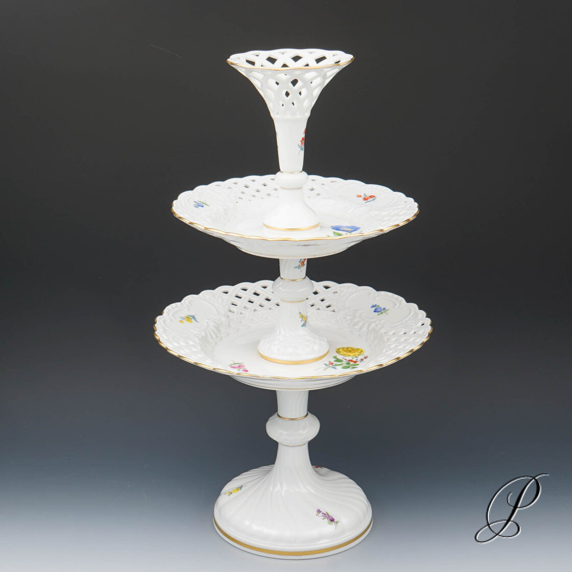 große Etagere Meissen im Dekor Blume2