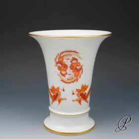 Vase Meissen im Dekor reicher Drache rot