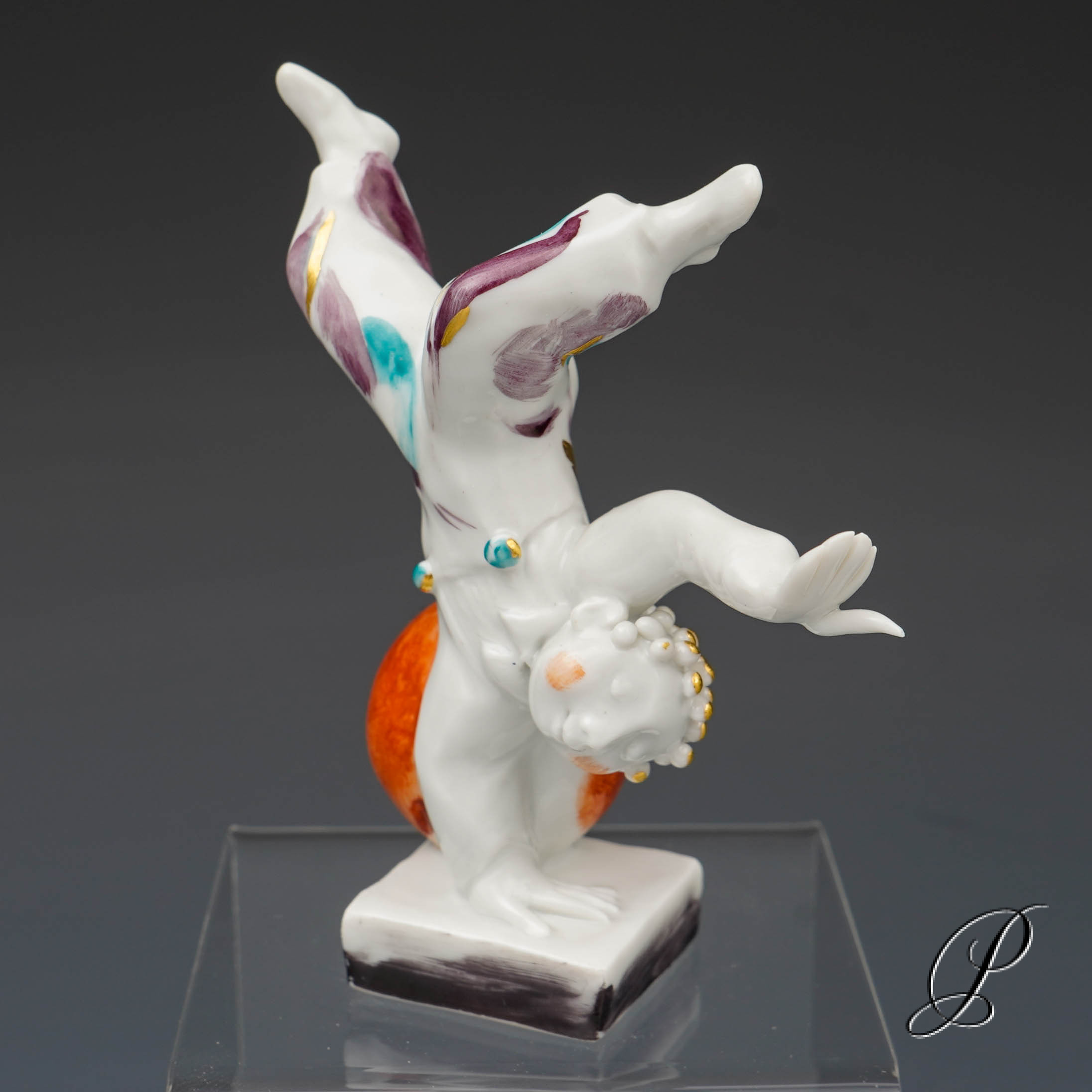 Figur Meissen 1.Wahl von Peter Strang "Radschlagendes Kind" – Bild 2