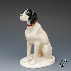Figur Meissen 1.Wahl Jagdhund von Erich Hösel um 1915 Jhd.