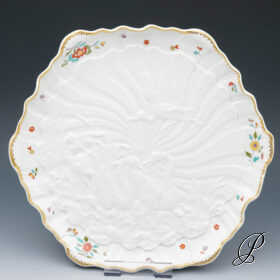Kuchenplatte Schwanendessin / Schwanenservice Meissen 1.Wahl
