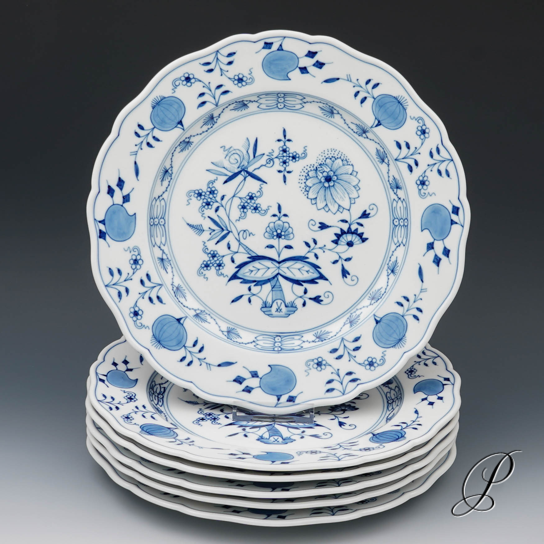 6 Platzteller Meissen im Dekor Zwiebelmuster