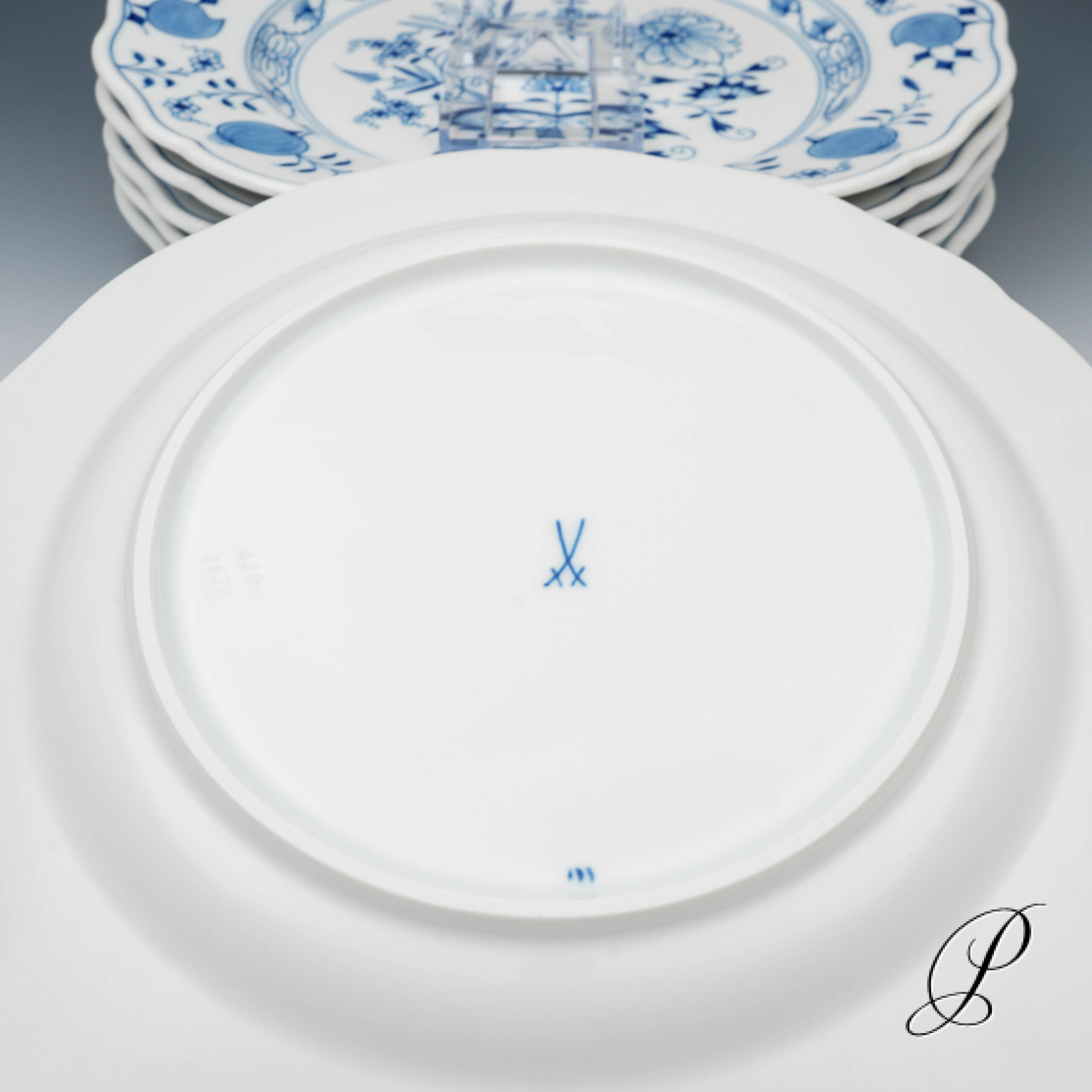 6 Platzteller Meissen im Dekor Zwiebelmuster – Bild 5