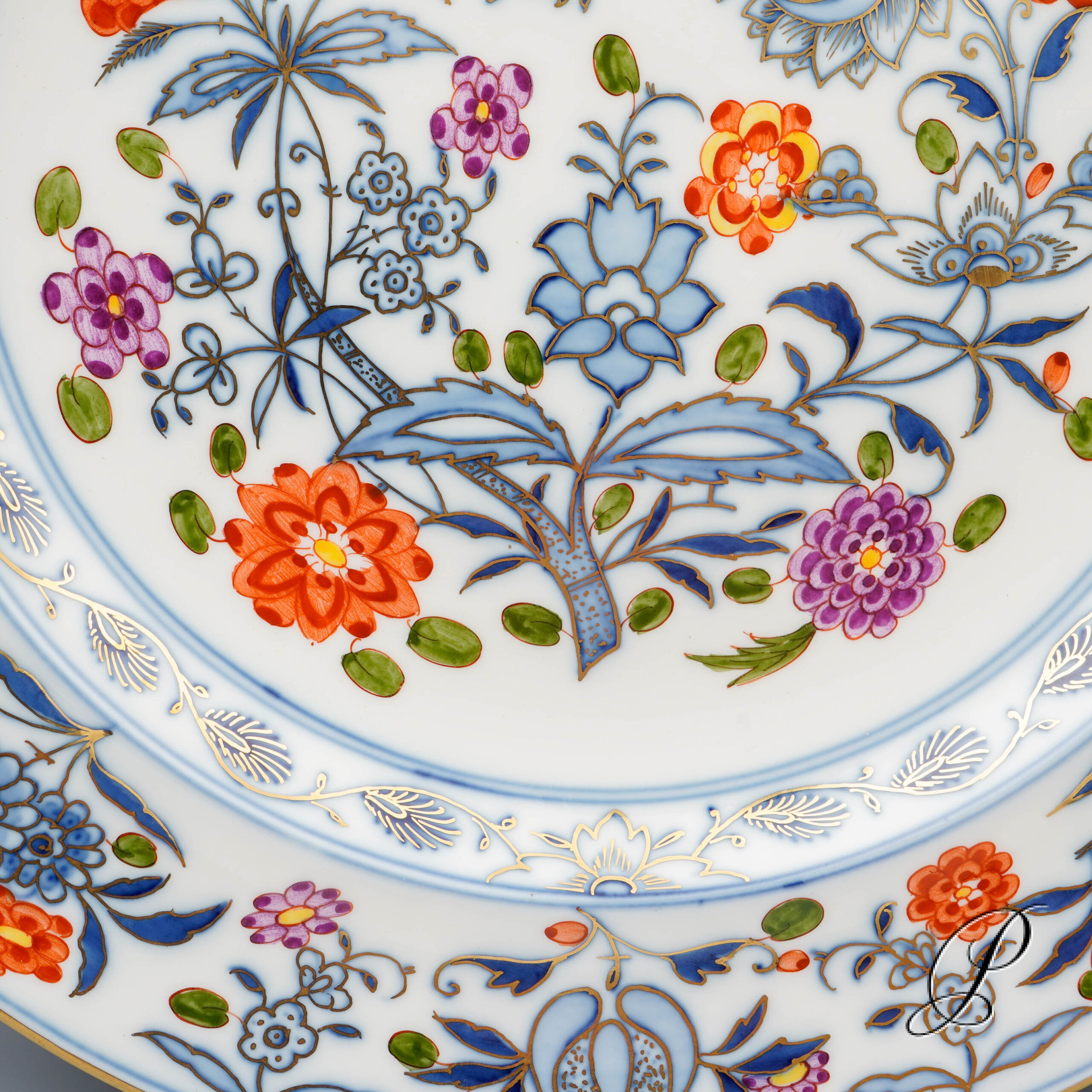 Teller Meissen 1.Wahl um 1860 Jhd. buntes Zwiebelmuster – Bild 5