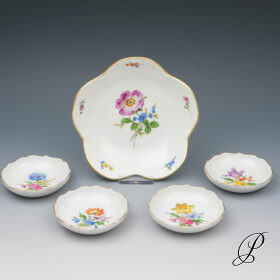 Konfektset Meissen mit Blumenmalerei