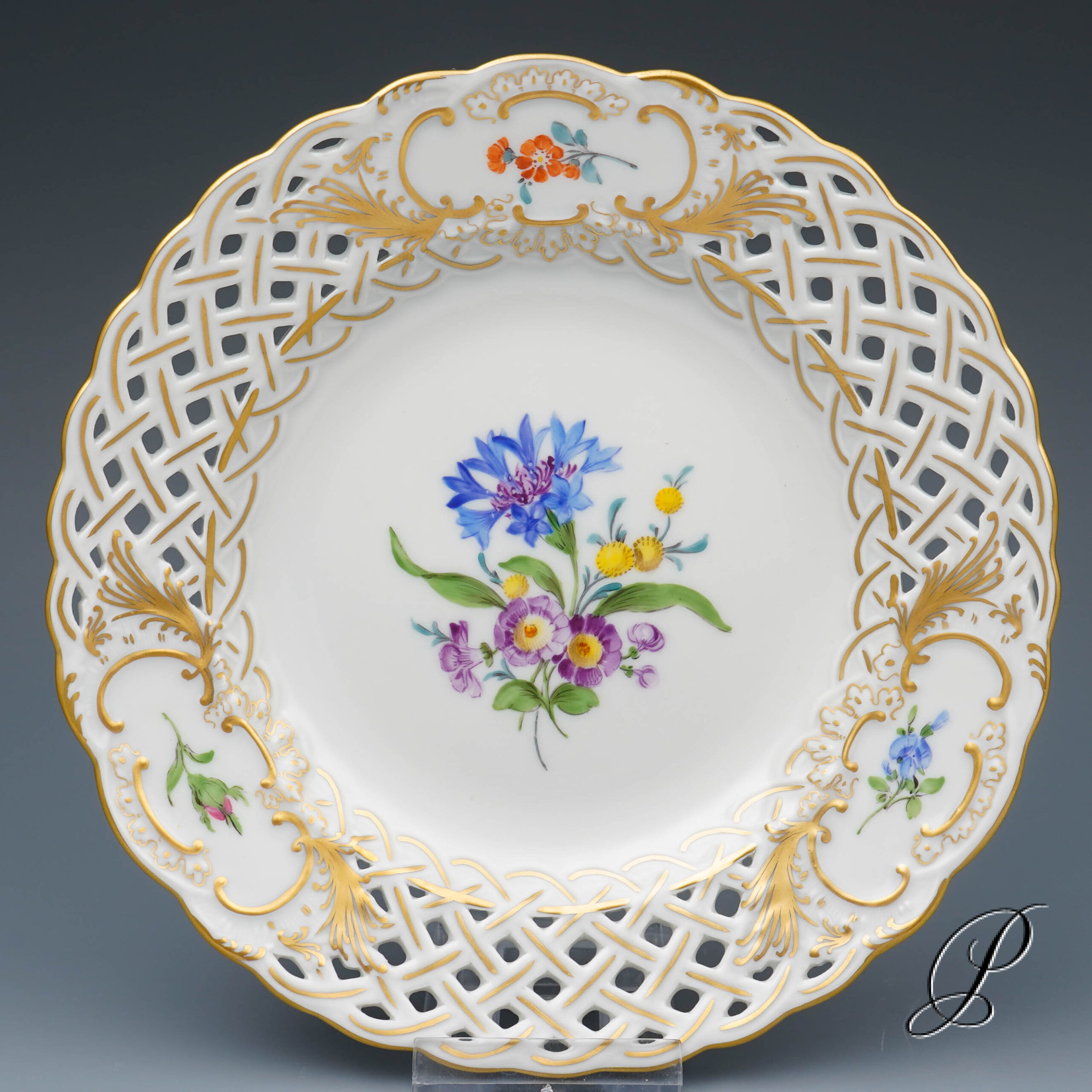 Durchbruchteller Meissen 1.Wahl Blume3