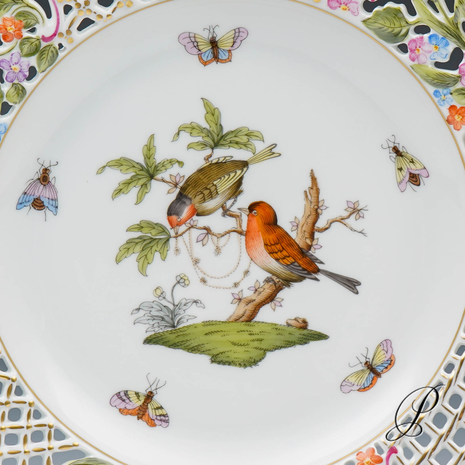 Durchbruchteller Herend (Nr.1) im Dekor Rothschild – Bild 2