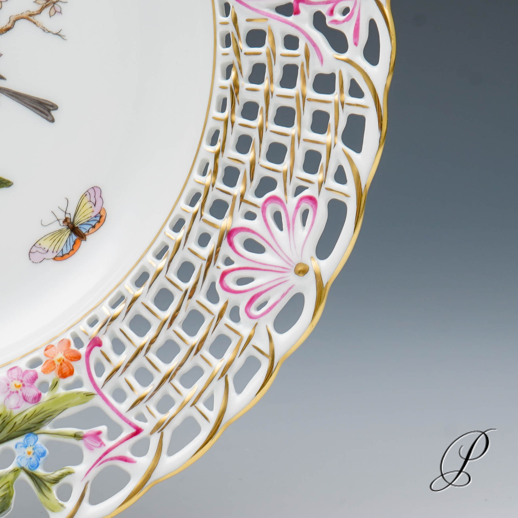 Durchbruchteller Herend (Nr.1) im Dekor Rothschild – Bild 4