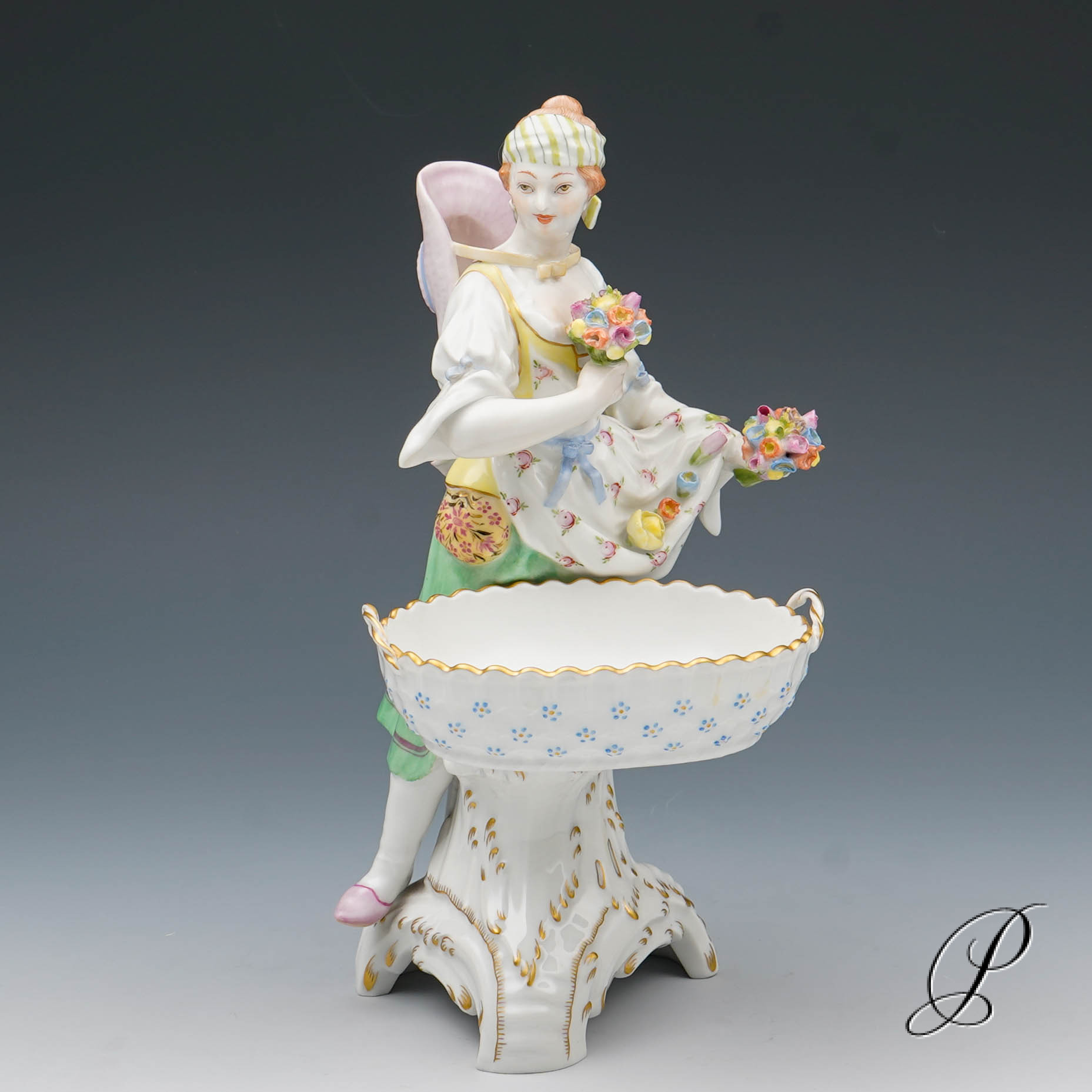 Allegorische Figur KPM Berlin Winzerfigur m. Korb - Frühling