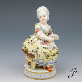 Figur Meissen 1.Wahl Mädchen ein Buch lesend