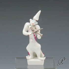 Figur Meissen 1.Wahl Geiger aus der Clownkapelle von Peter Strang