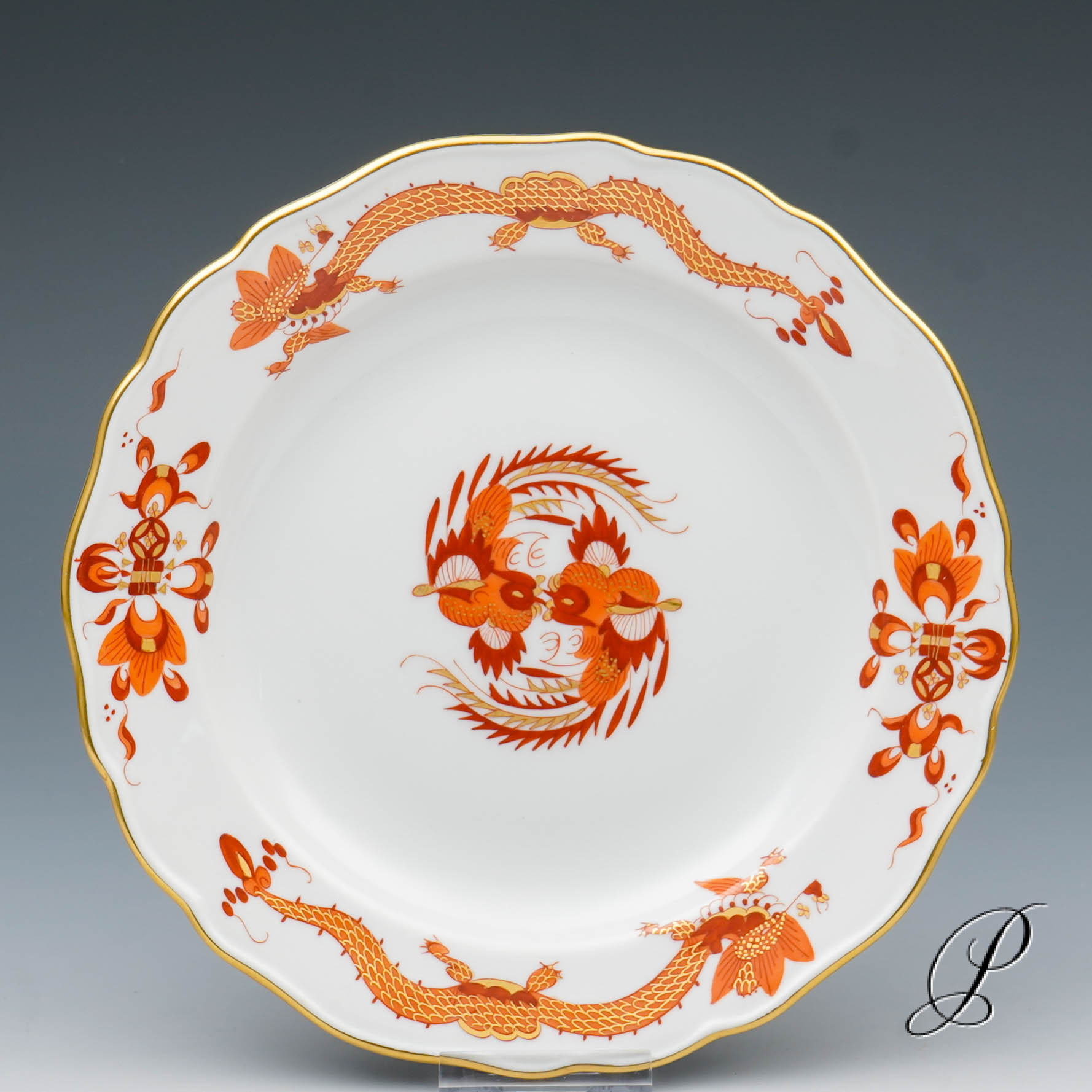 Kaffeegedeck Meissen 1.Wahl reicher Drache rot – Bild 3