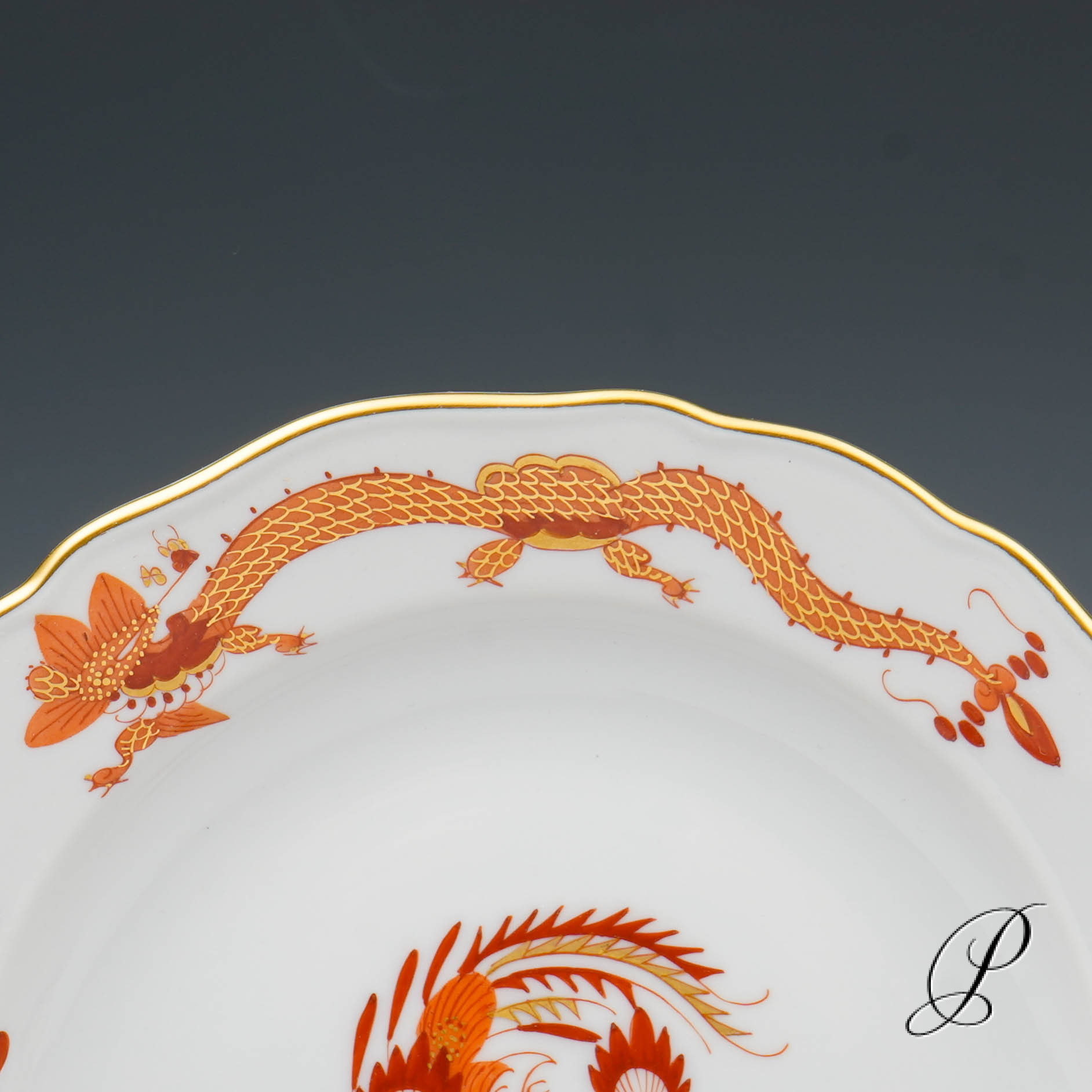 Kaffeegedeck Meissen 1.Wahl reicher Drache rot – Bild 5