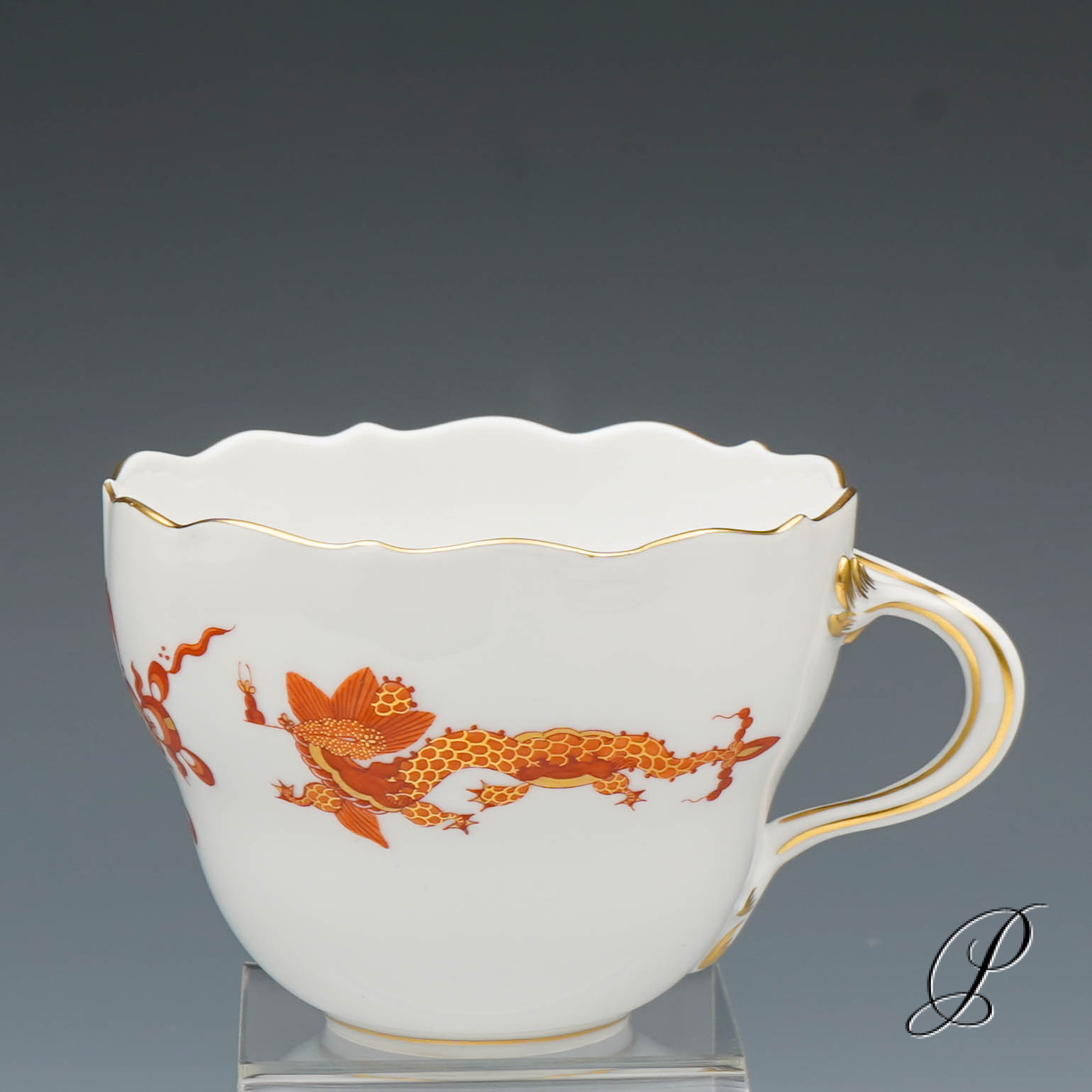 Kaffeegedeck Meissen 1.Wahl reicher Drache rot – Bild 9