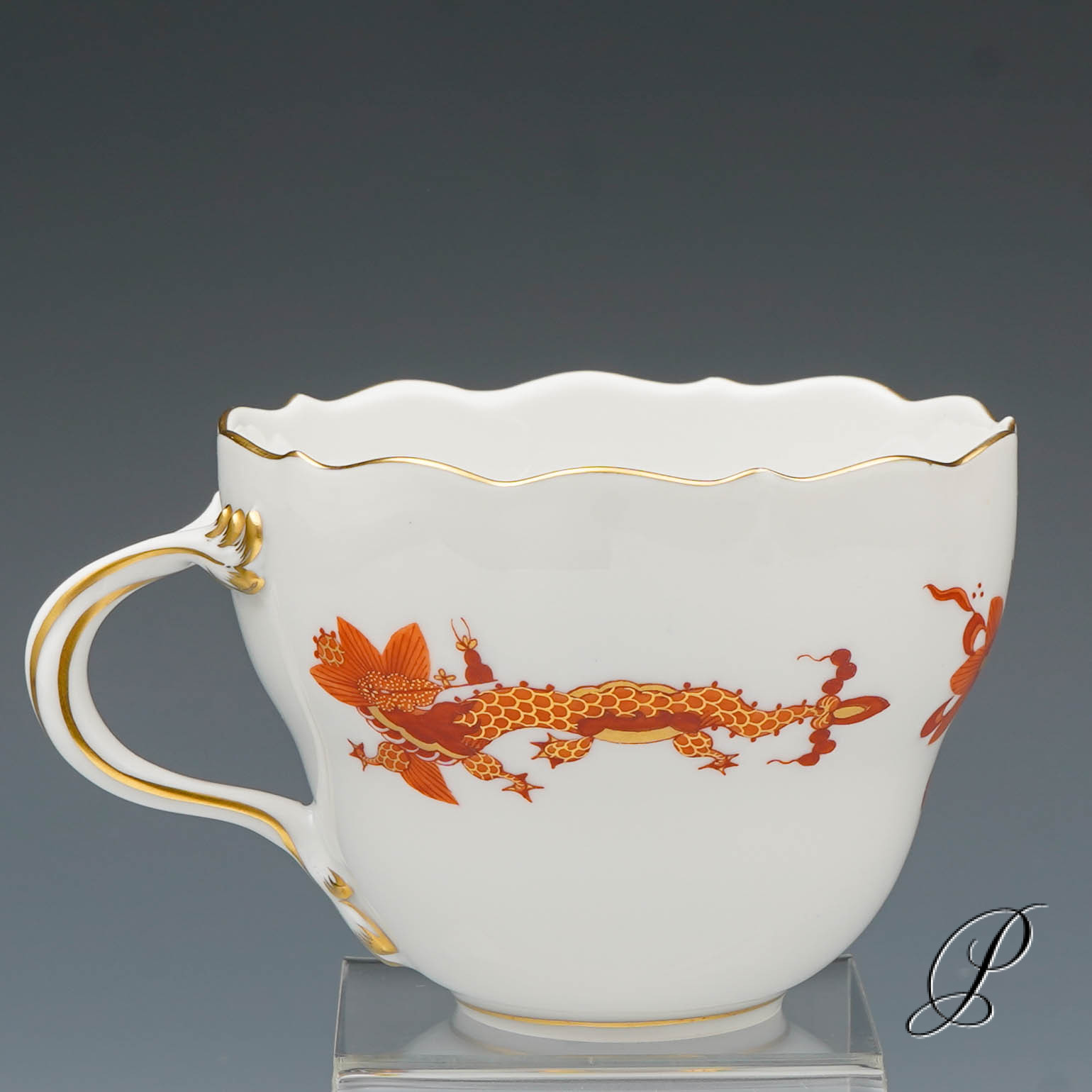 Kaffeegedeck Meissen 1.Wahl reicher Drache rot – Bild 11