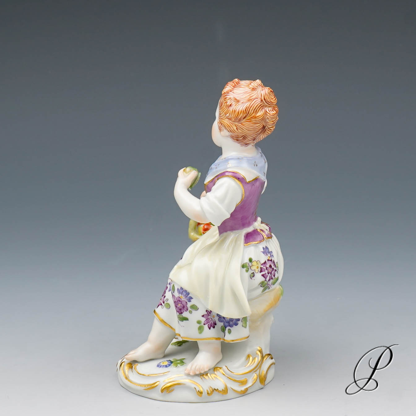 Gärtnerkind Meissen 1.Wahl Gärtnermädchen mit Früchtekorb – Bild 4