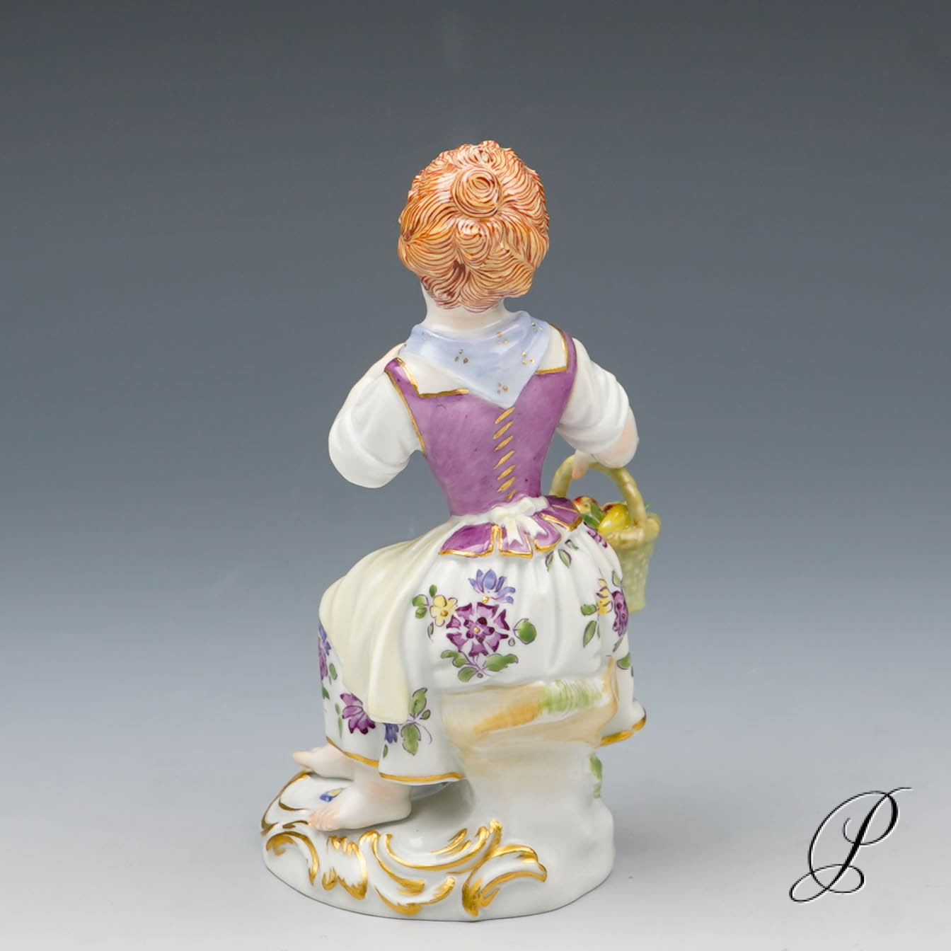 Gärtnerkind Meissen 1.Wahl Gärtnermädchen mit Früchtekorb – Bild 5