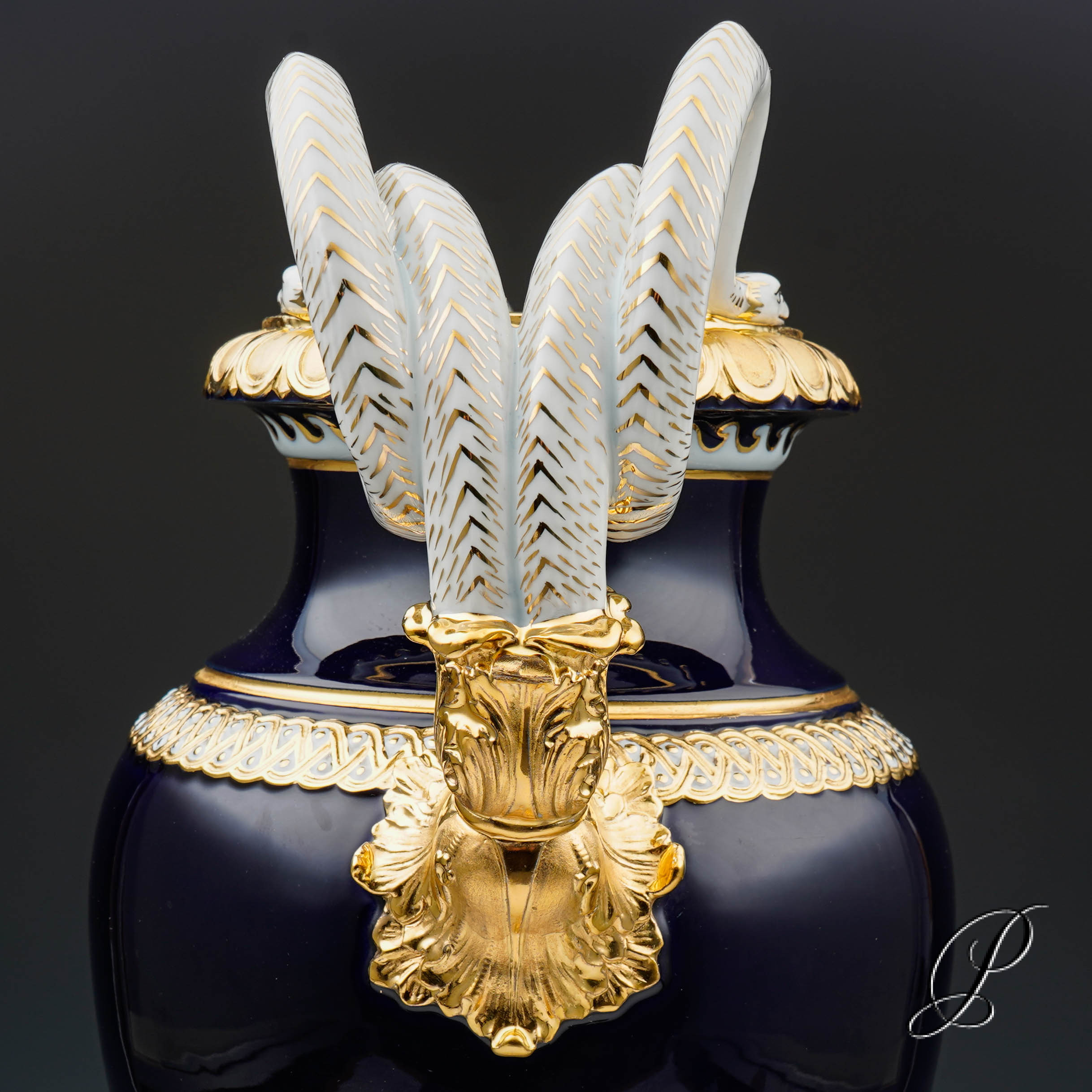 große (49cm!!!) Schlangenhenkelvase Meissen 1.Wahl Knaufzeit um 1900 – Bild 6