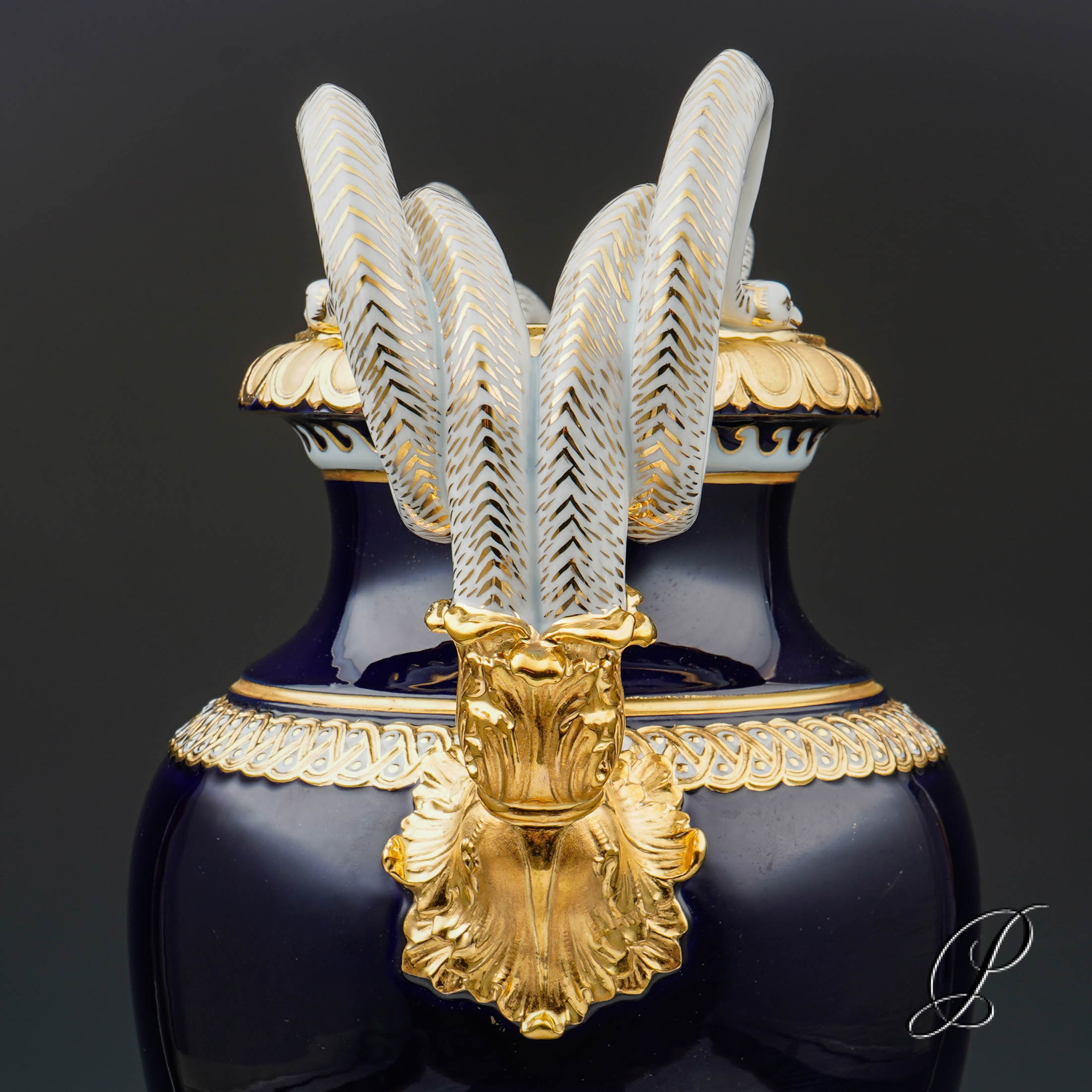 große (49cm!!!) Schlangenhenkelvase Meissen 1.Wahl Knaufzeit um 1900 – Bild 13