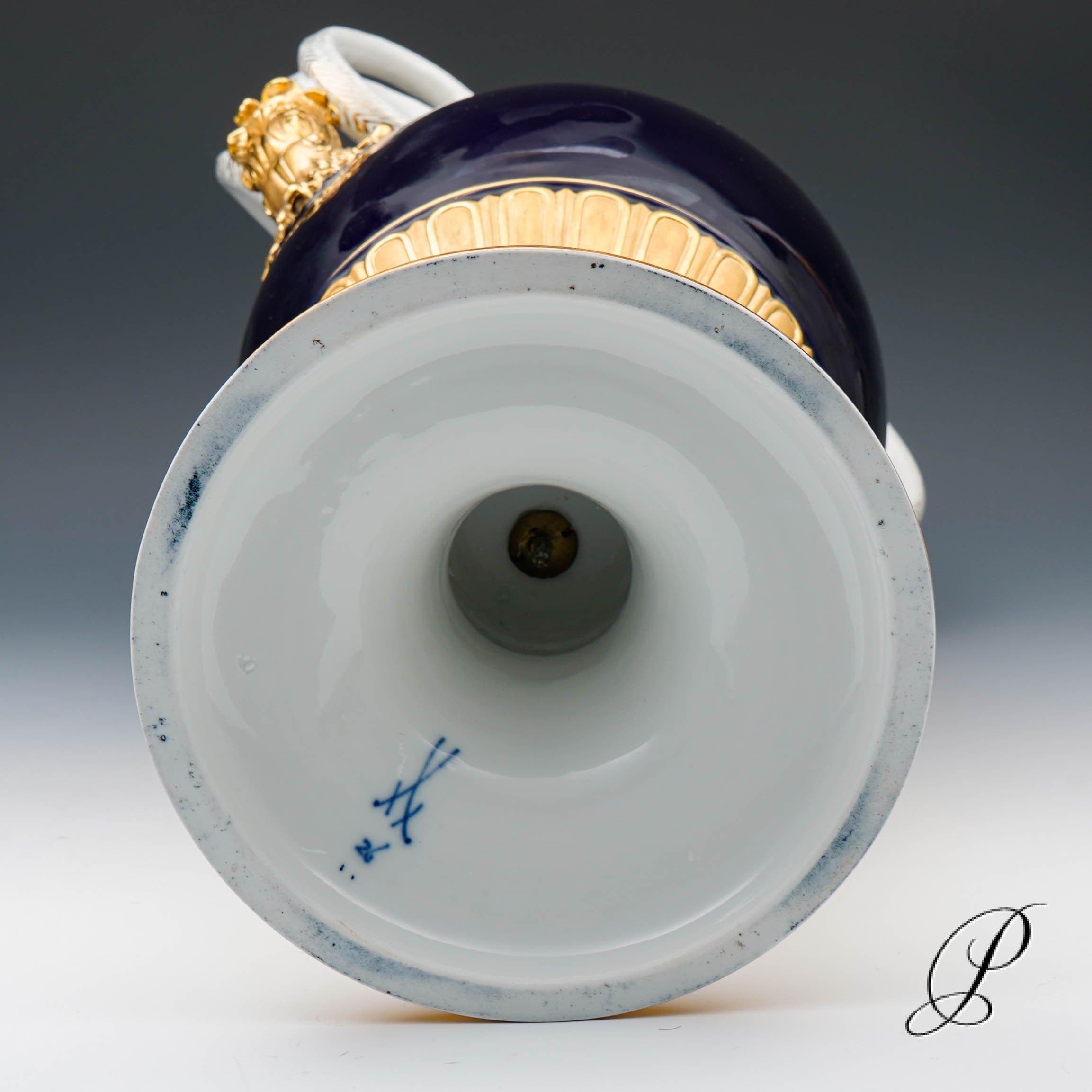 große (49cm!!!) Schlangenhenkelvase Meissen 1.Wahl Knaufzeit um 1900 – Bild 16