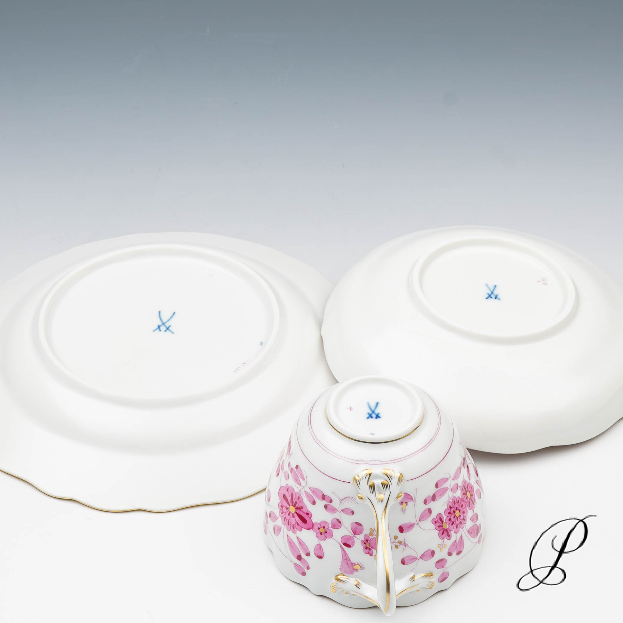 Kaffeeservice Meissen 1.Wahl reiche Indische Malerei purpur – Bild 25