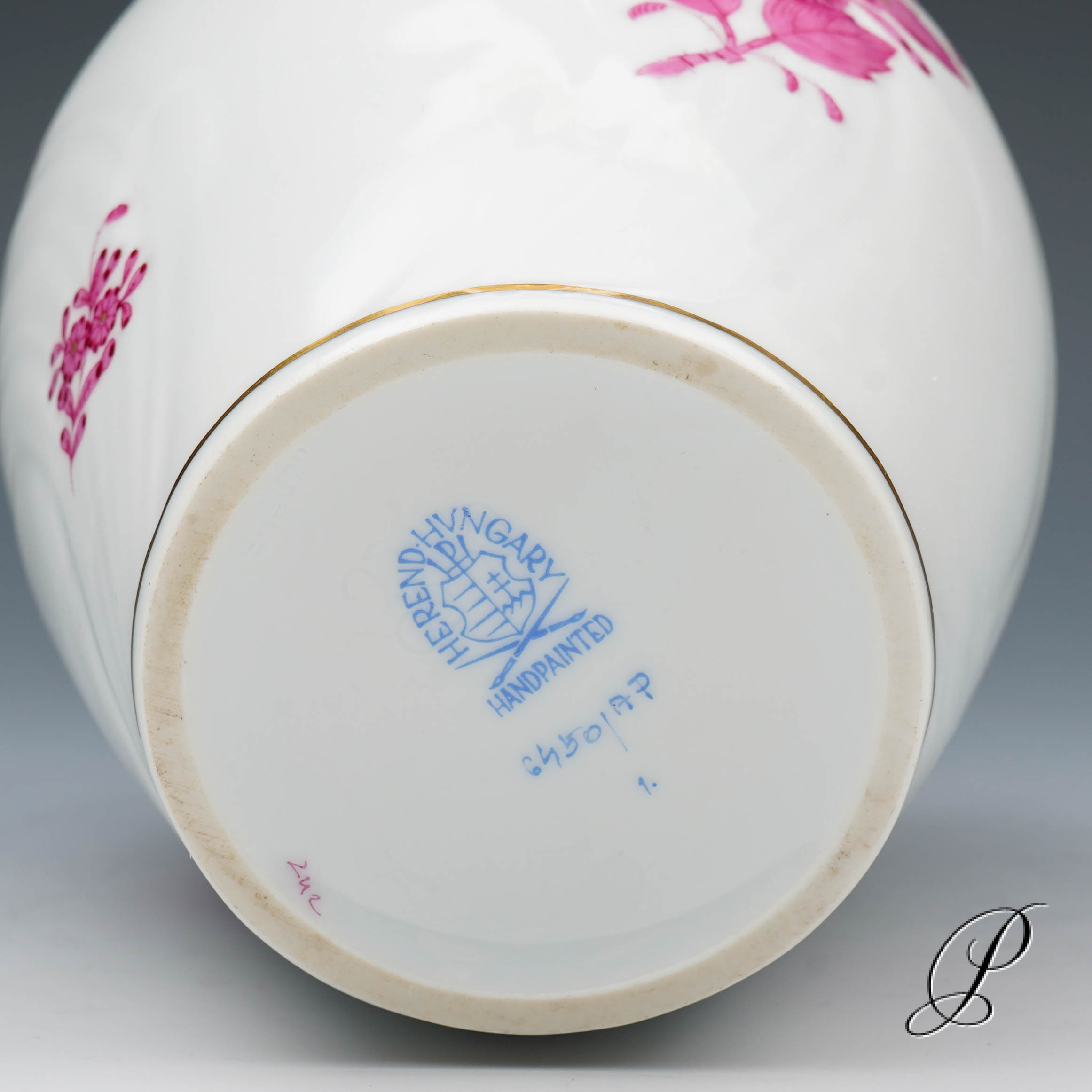 Vase Herend im Dekor Apponyi purpur – Bild 5