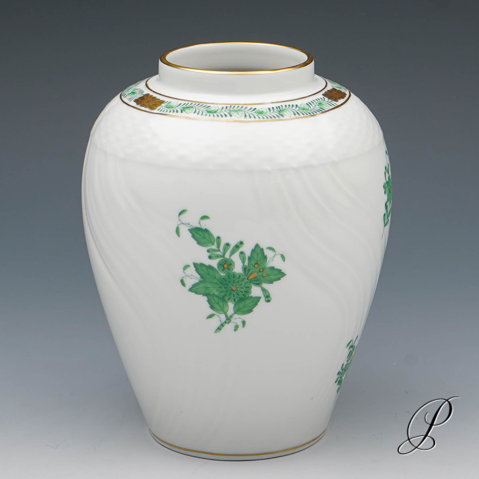 Vase Herend im Dekor Apponyi grün – Bild 4