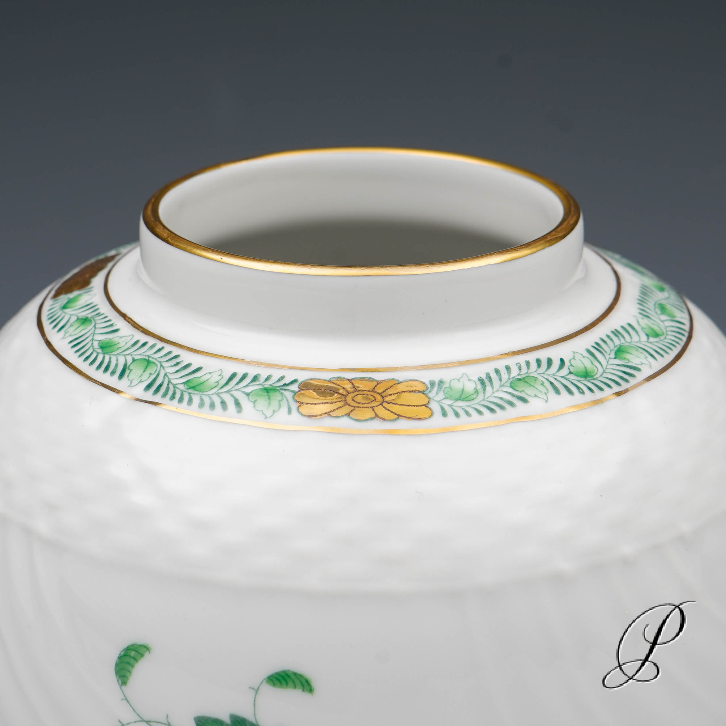 Vase Herend im Dekor Apponyi grün – Bild 6