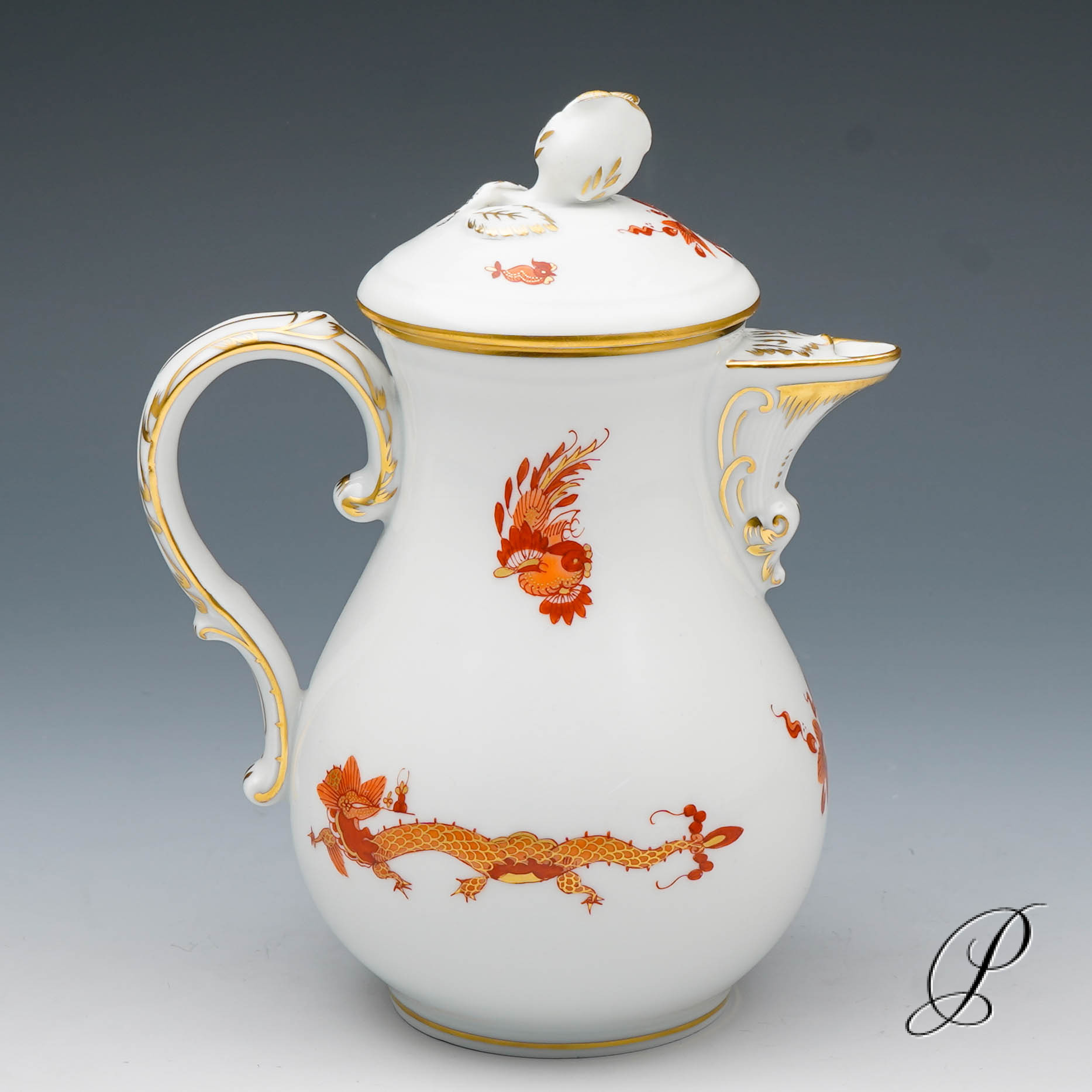 Mokkaservice Meissen 1.Wahl Reicher Drache rot – Bild 5