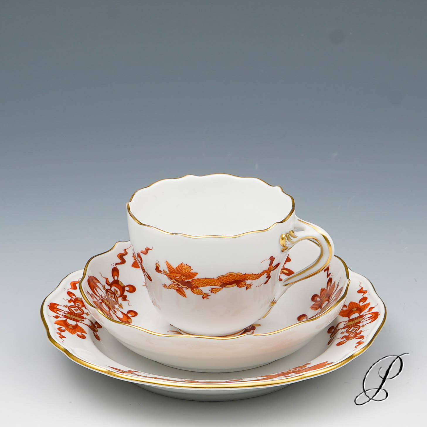 Mokkaservice Meissen 1.Wahl Reicher Drache rot – Bild 15