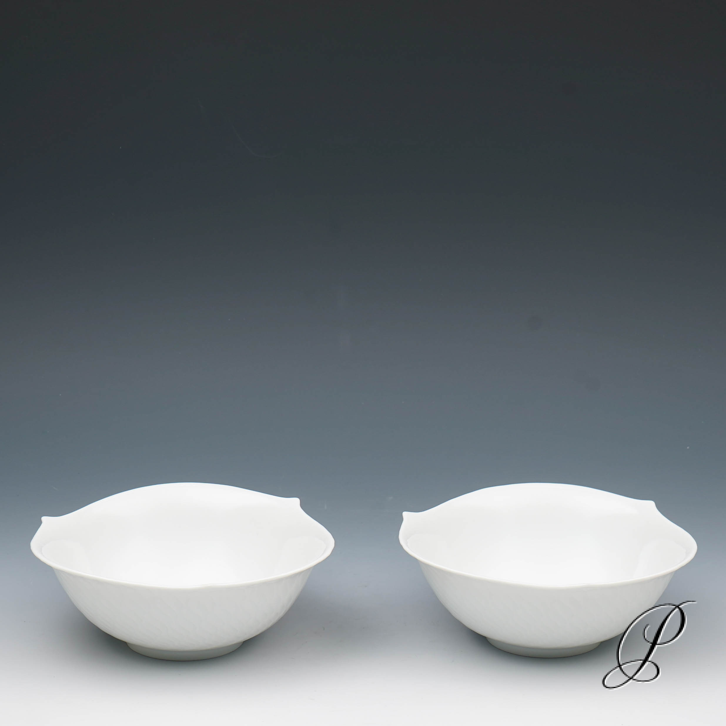 2 Müslischalen oder Beilageschalen Meissen Wellenspiel Relief