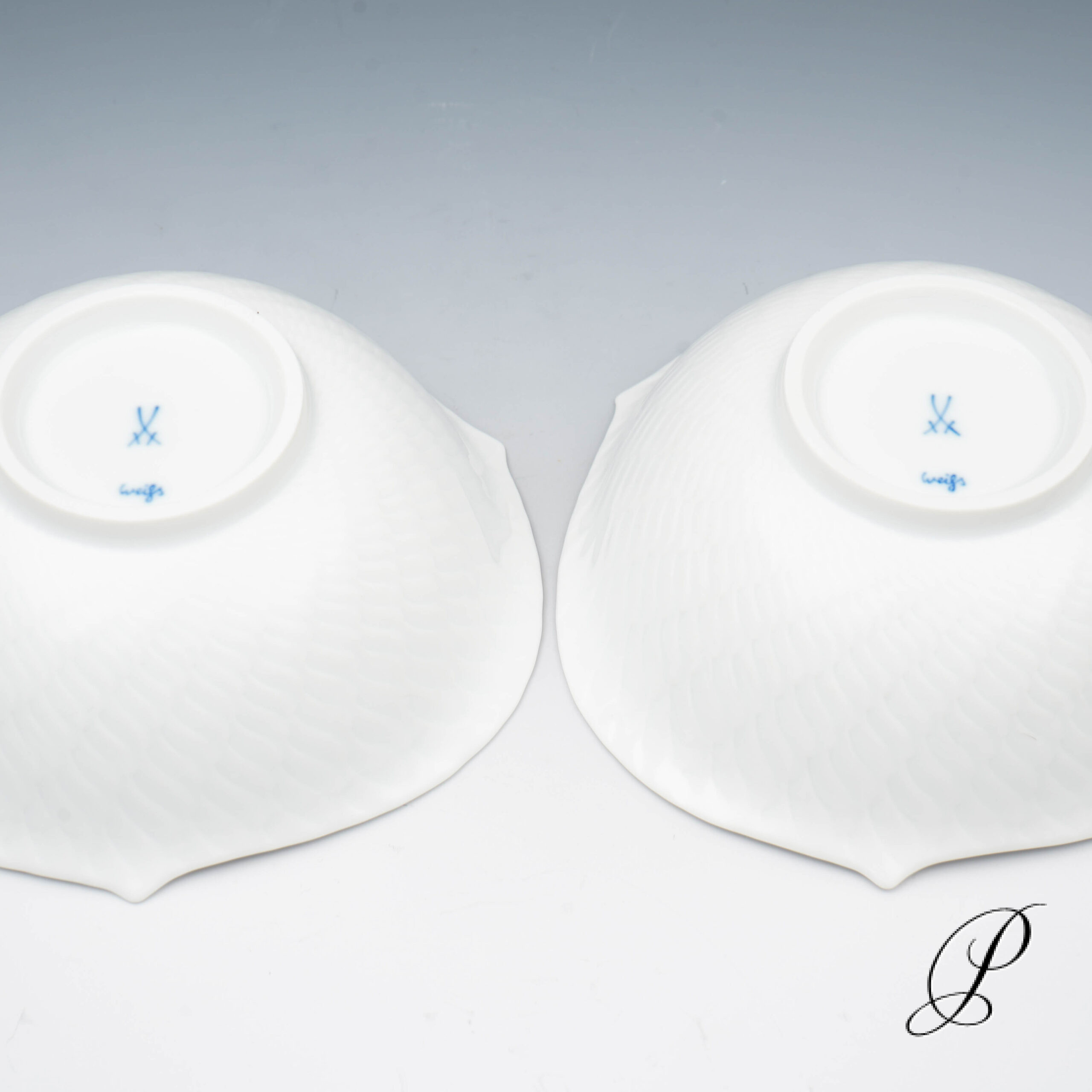 2 Müslischalen oder Beilageschalen Meissen Wellenspiel Relief – Bild 10