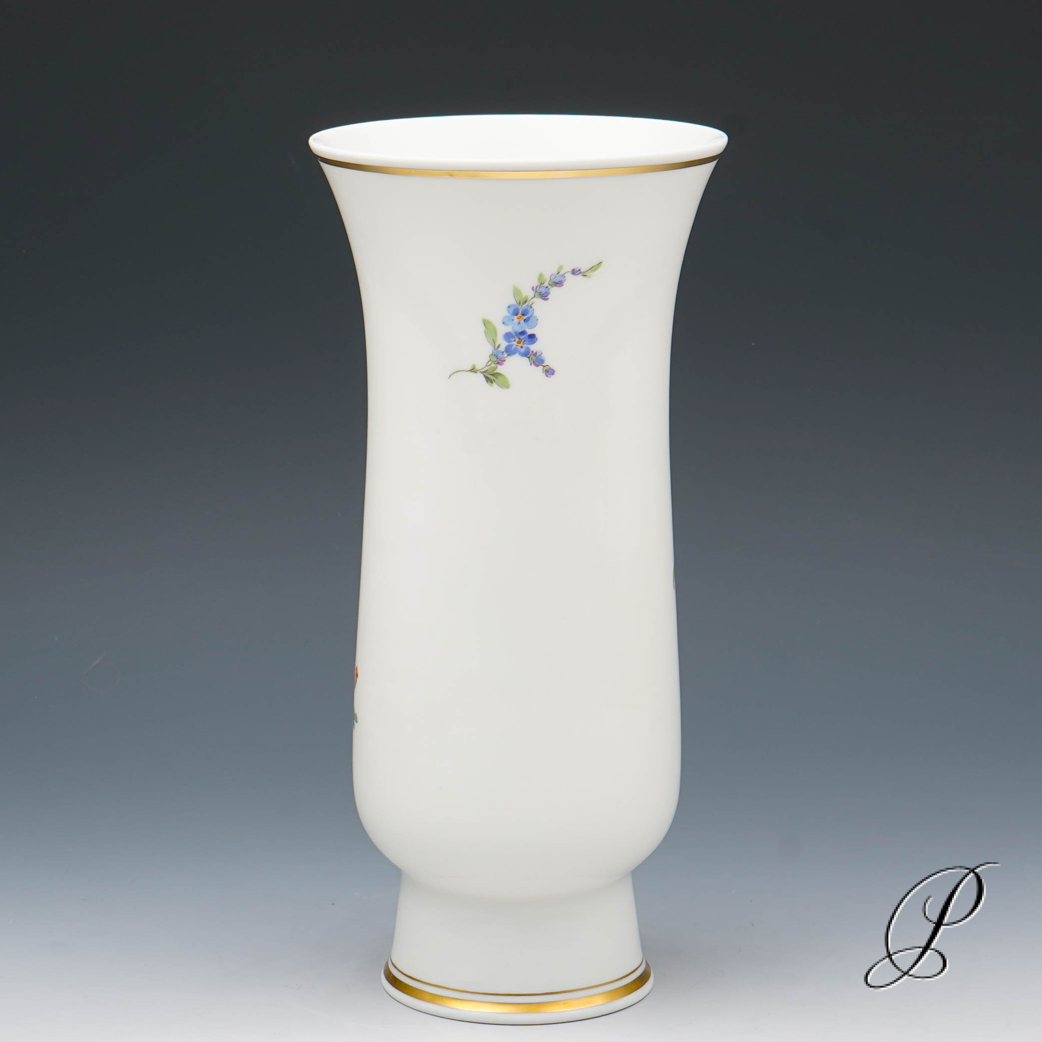 tolle Vase Meissen 1.Wahl mit großem Blumenbukett – Bild 4