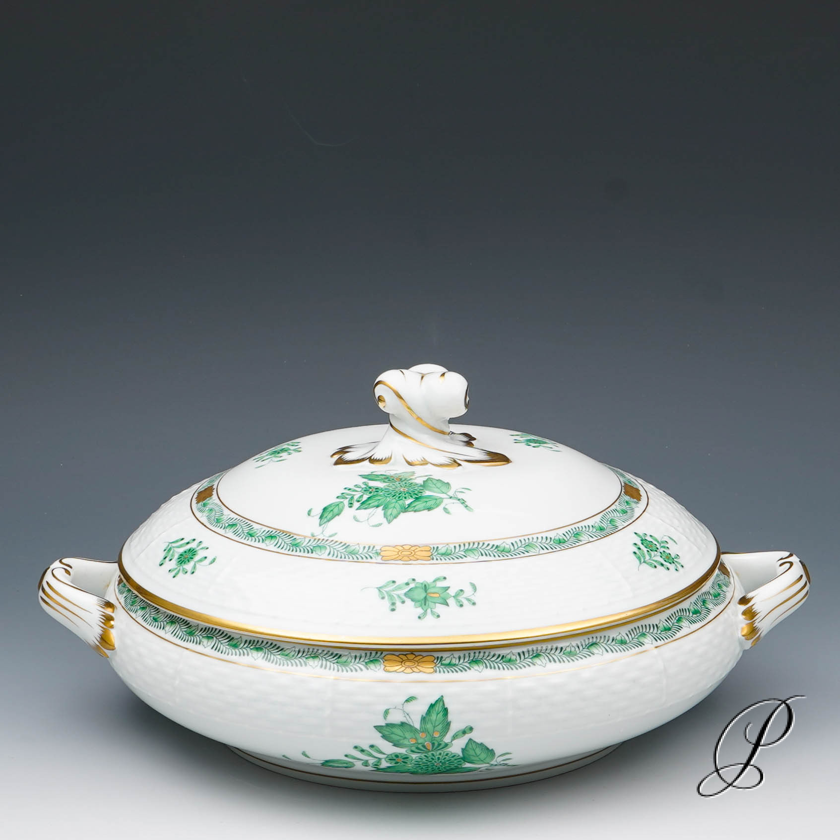 Speiseservice Herend im Dekor Apponyi grün für 12 Personen – Bild 9