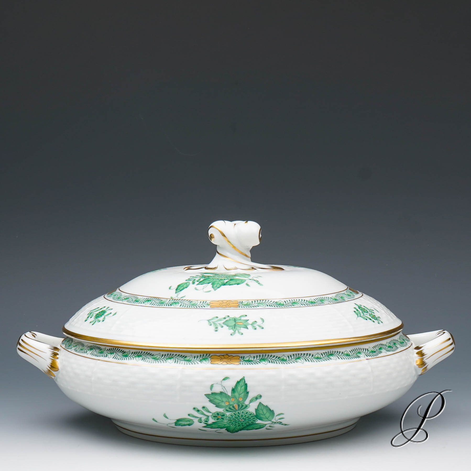 Speiseservice Herend im Dekor Apponyi grün für 12 Personen – Bild 10