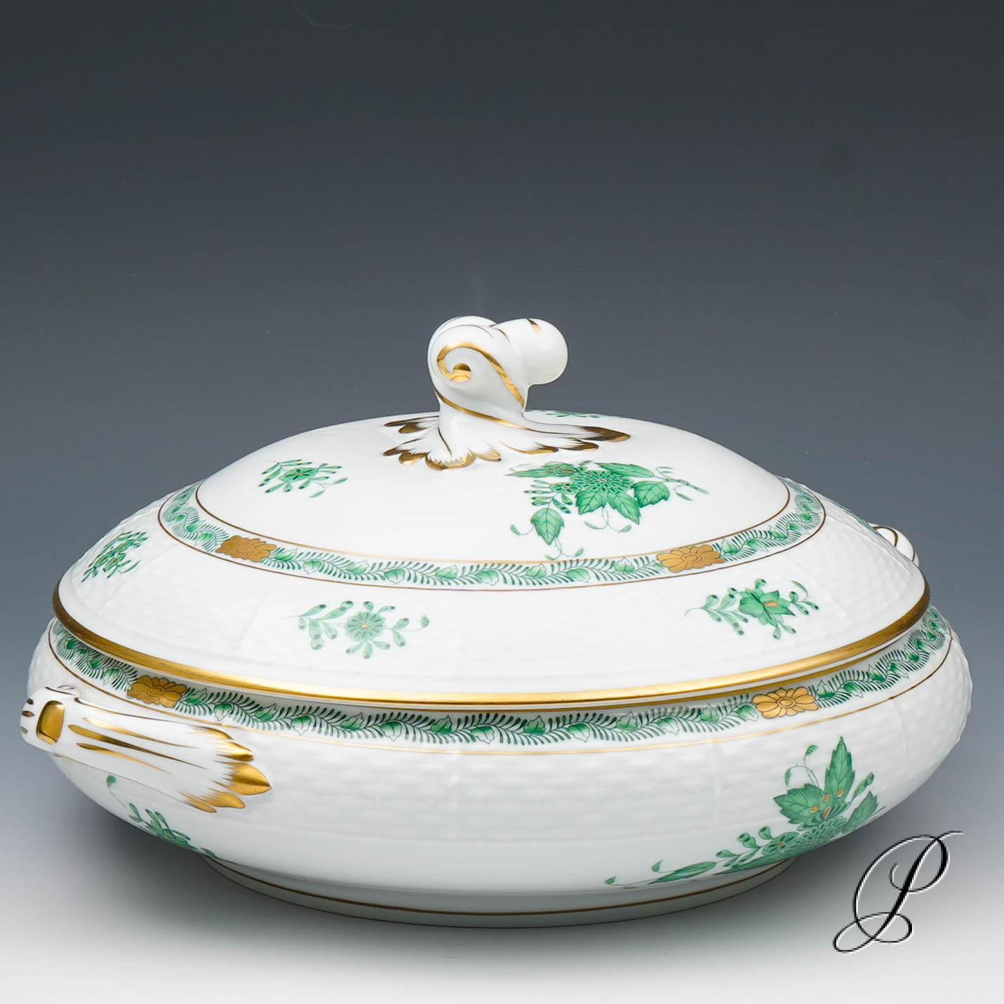 Speiseservice Herend im Dekor Apponyi grün für 12 Personen – Bild 11