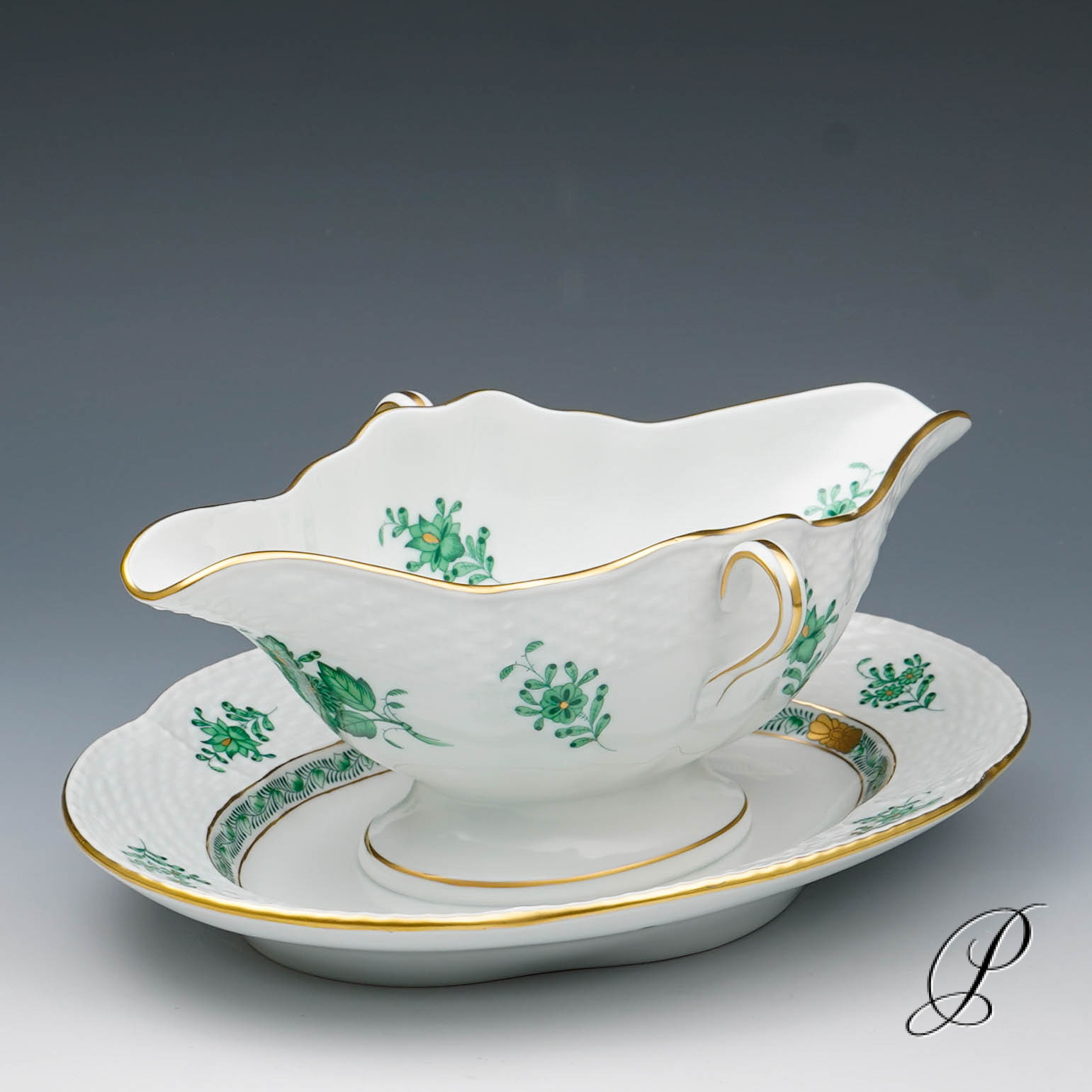 Speiseservice Herend im Dekor Apponyi grün für 12 Personen – Bild 16