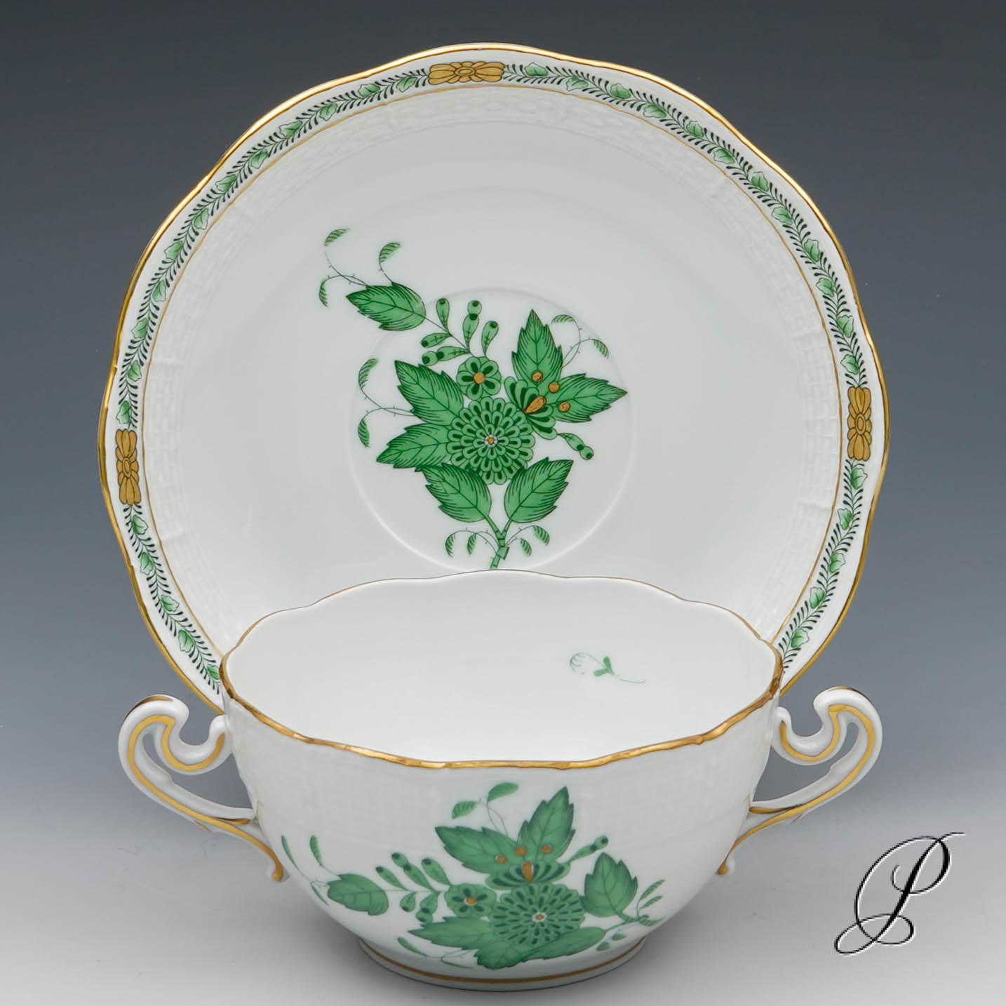 Speiseservice Herend im Dekor Apponyi grün für 12 Personen – Bild 32