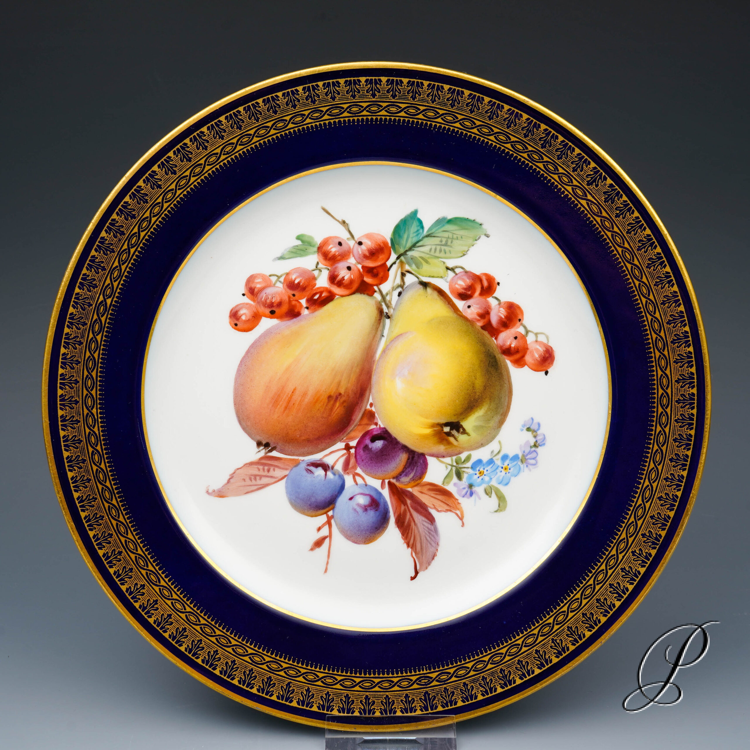 Wandteller Meissen mit Obstmalerei 1.Wahl um 1900 Jhd.