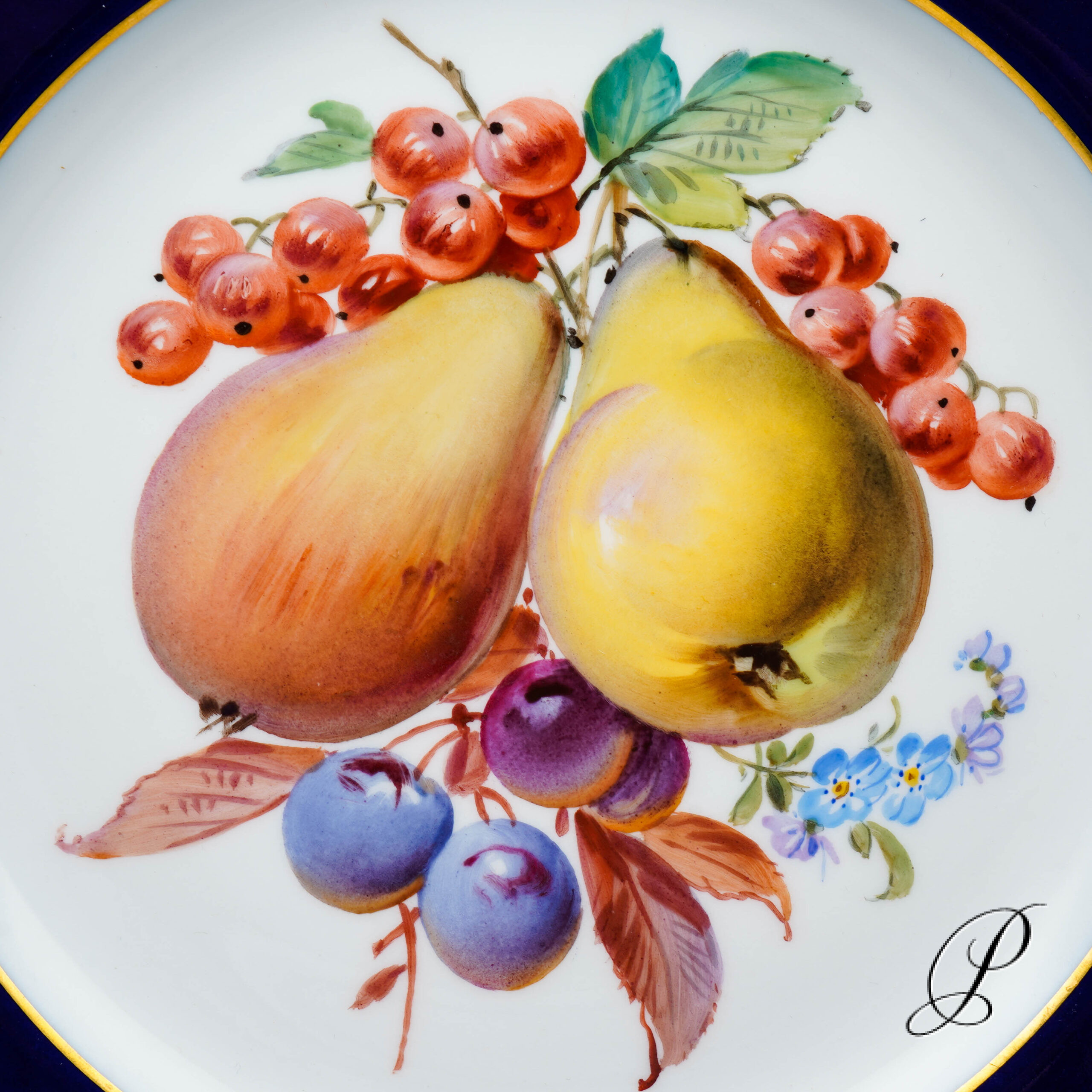 Wandteller Meissen mit Obstmalerei 1.Wahl um 1900 Jhd. – Bild 3