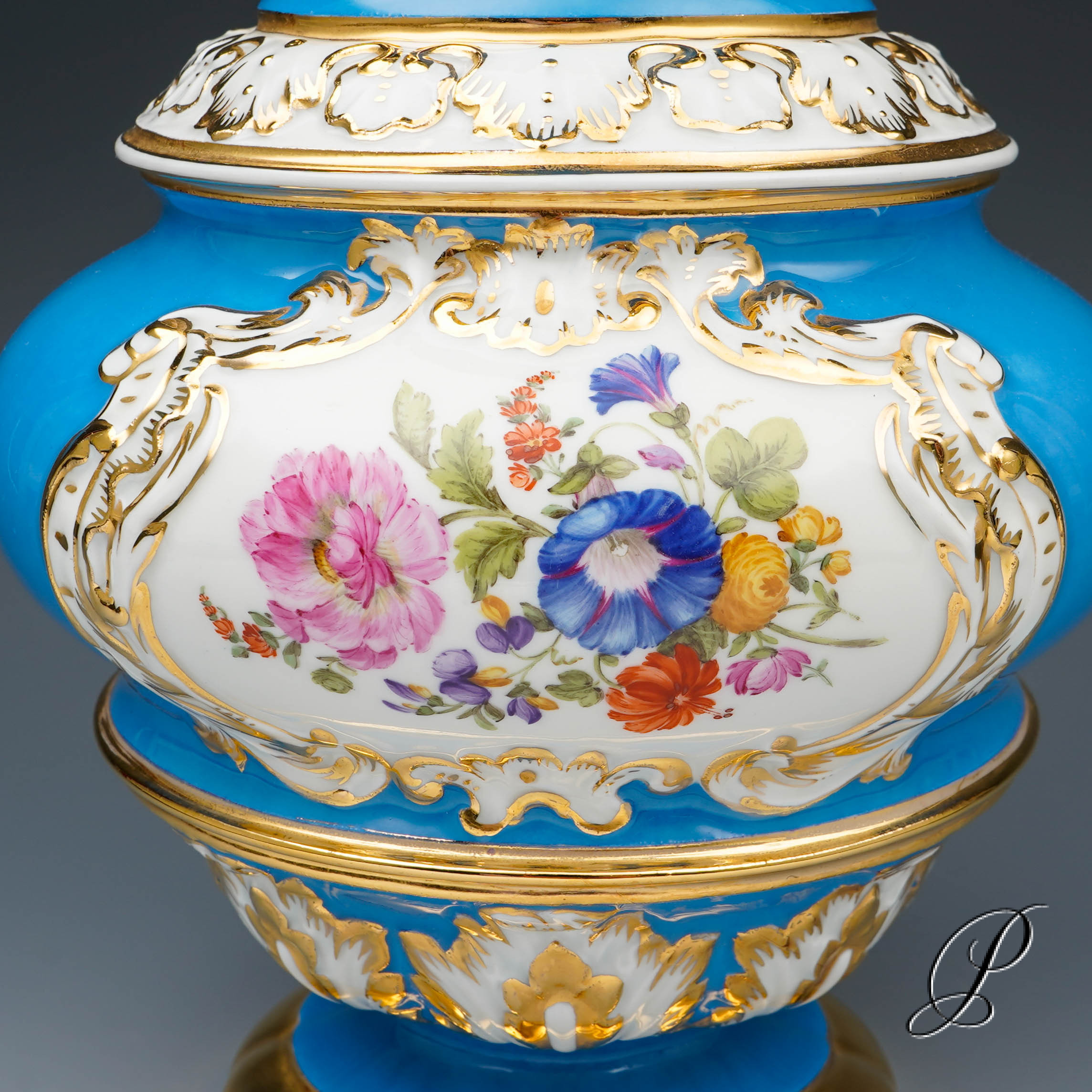 traumhafte Prunkvase Meissen 1.Wahl Knaufzeit um 1880 – Bild 2