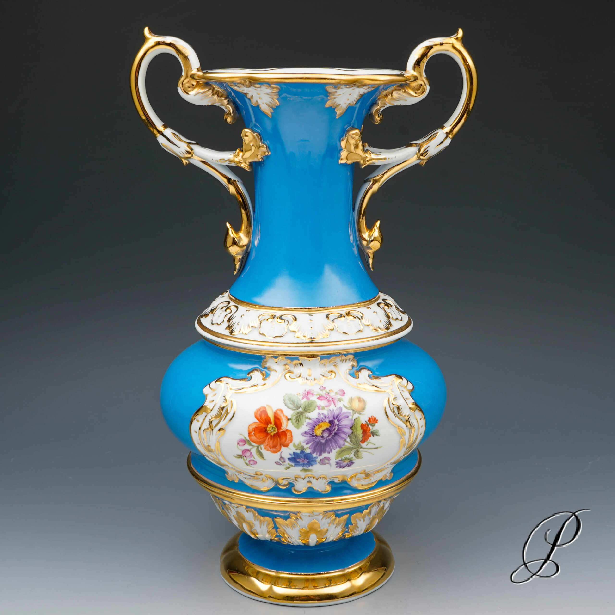 traumhafte Prunkvase Meissen 1.Wahl Knaufzeit um 1880 – Bild 5